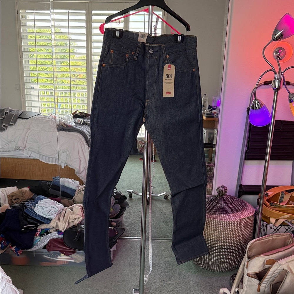 Levi's Men's Blue Jeans 501 Original Shrink to Fit